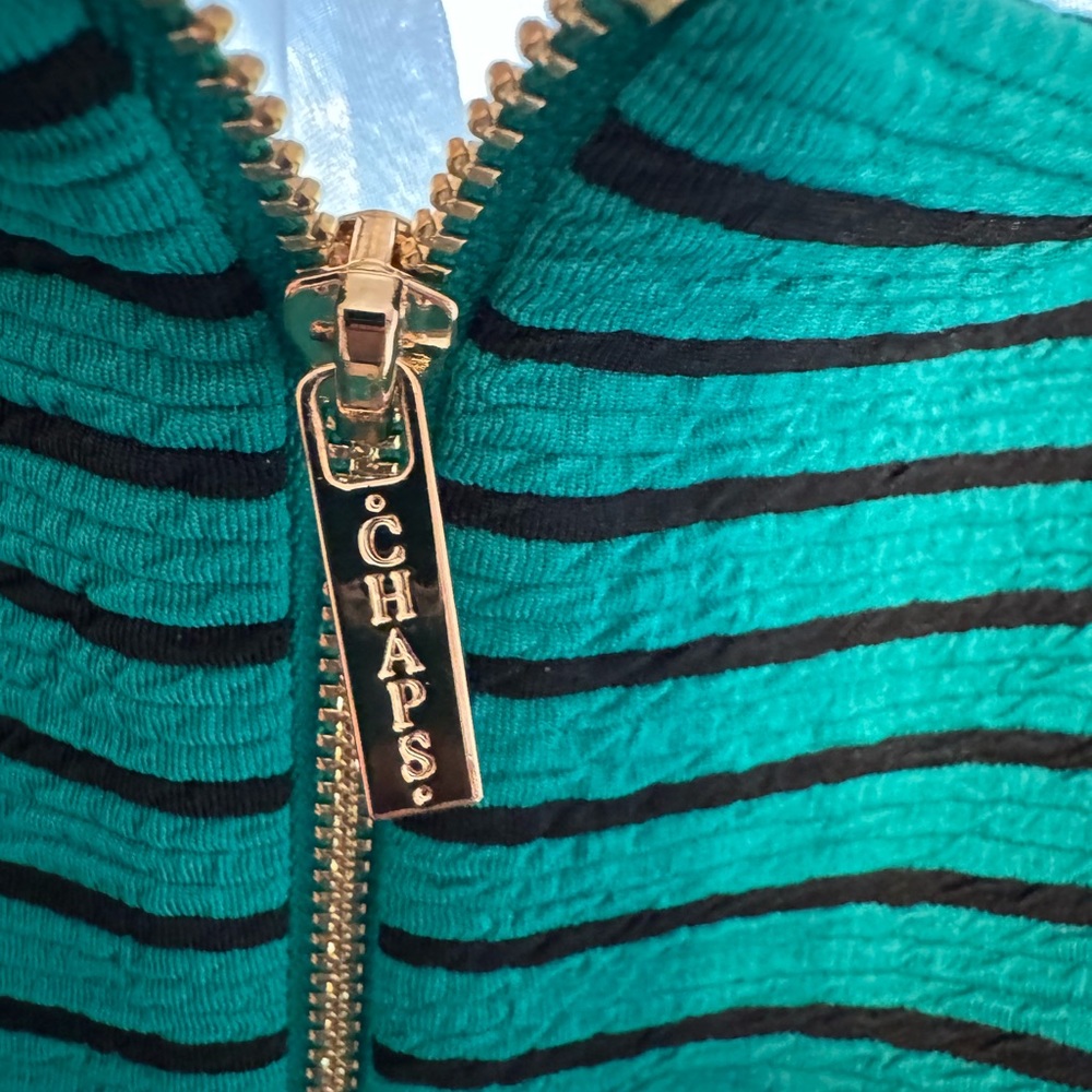 New w tags Chaps Green Striped Dress